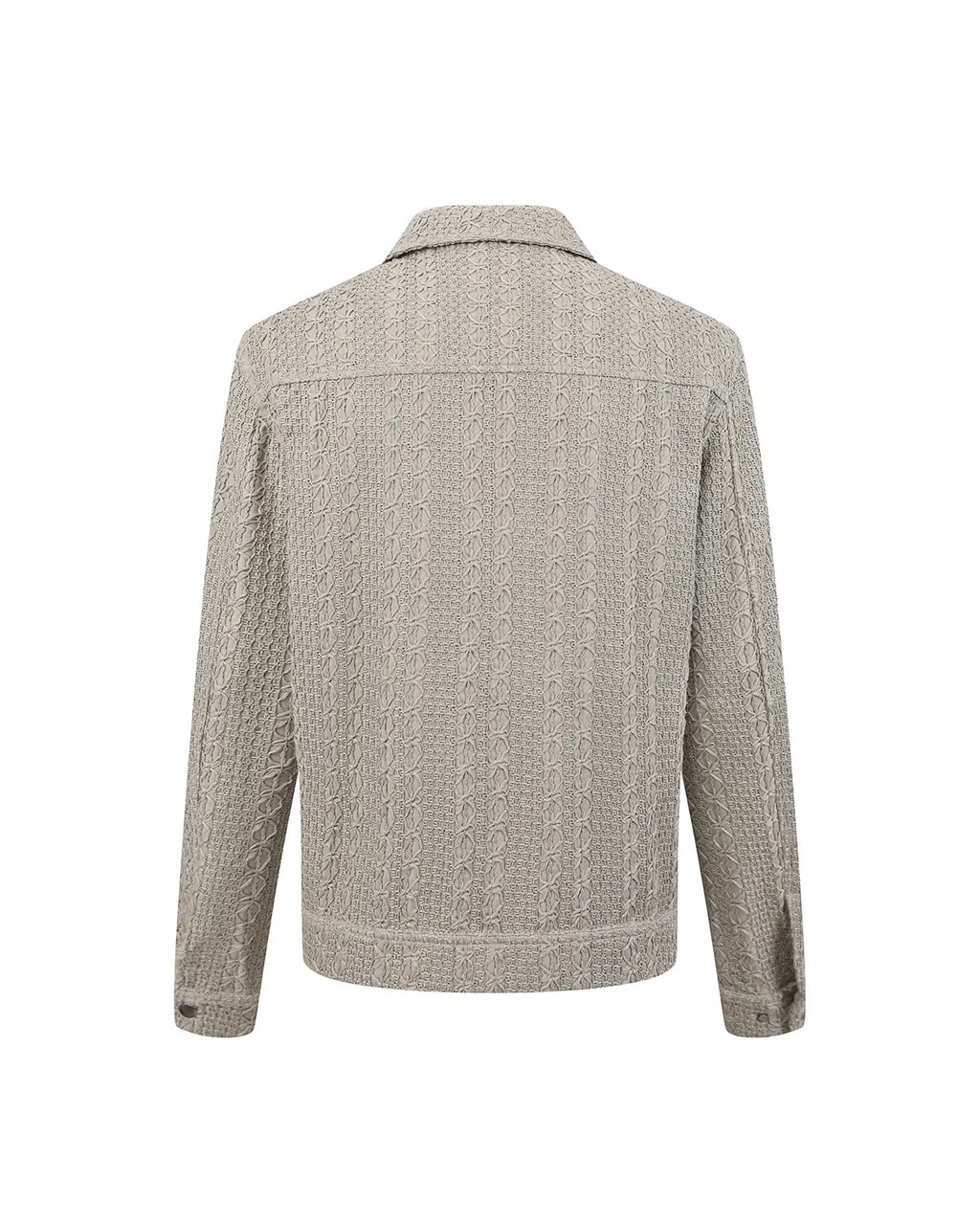 ZHABUXIAO Woven Texture Metal Buckle Adjust Tencel Jacket Sage Green
