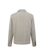 ZHABUXIAO Woven Texture Metal Buckle Adjust Tencel Jacket Sage Green