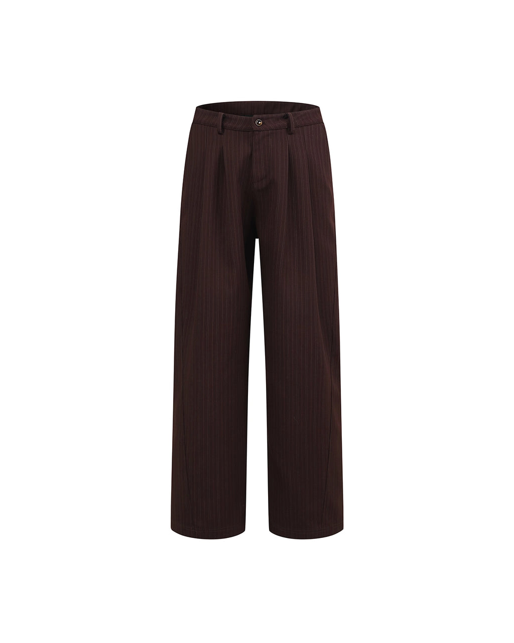 ZHABUXIAO Fine Striped Soft Smooth Straight Leg Trousers Burgundy