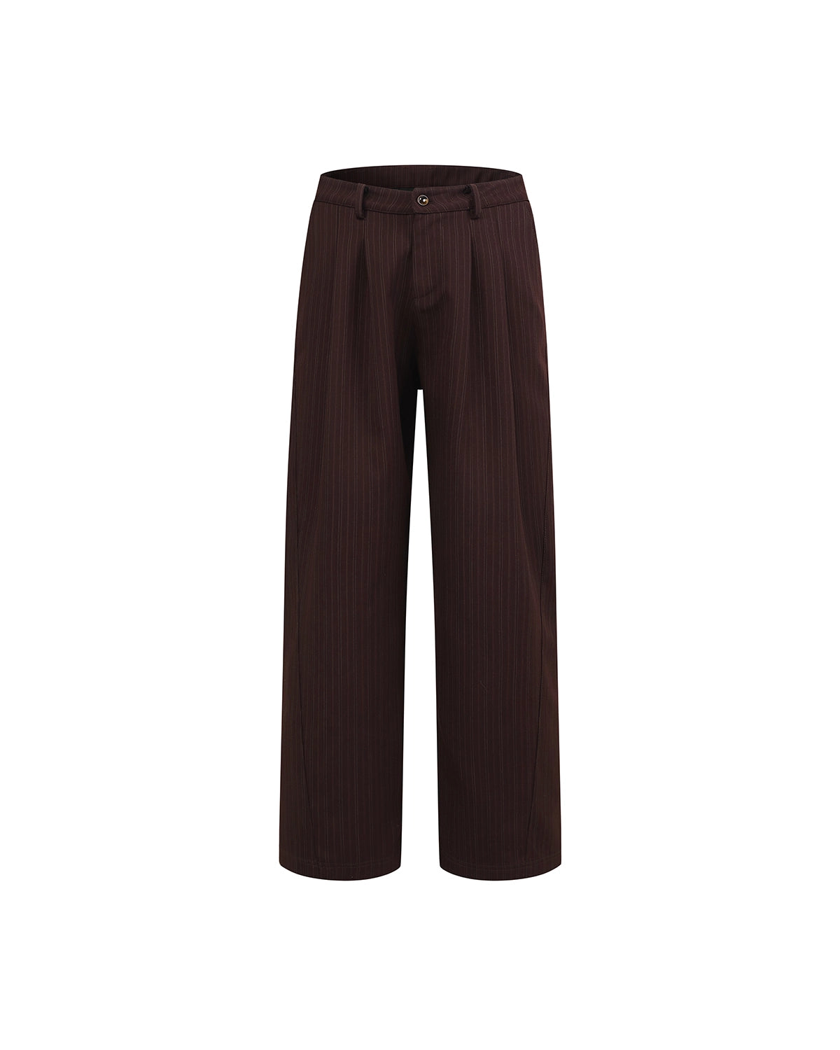 ZHABUXIAO Fine Striped Soft Smooth Straight Leg Trousers Burgundy