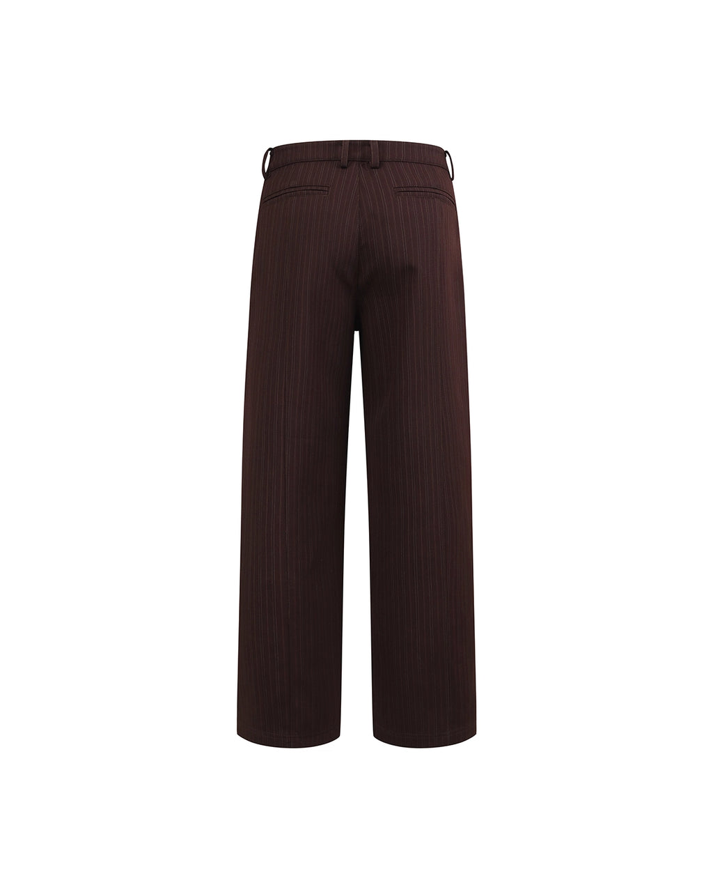 ZHABUXIAO Fine Striped Soft Smooth Straight Leg Trousers Burgundy