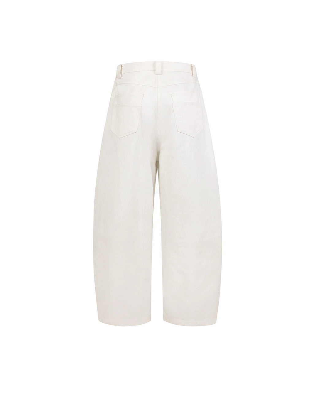 ZHABUXIAO Twill Cotton Double Pocket Cargo Curved Wide Jeans White