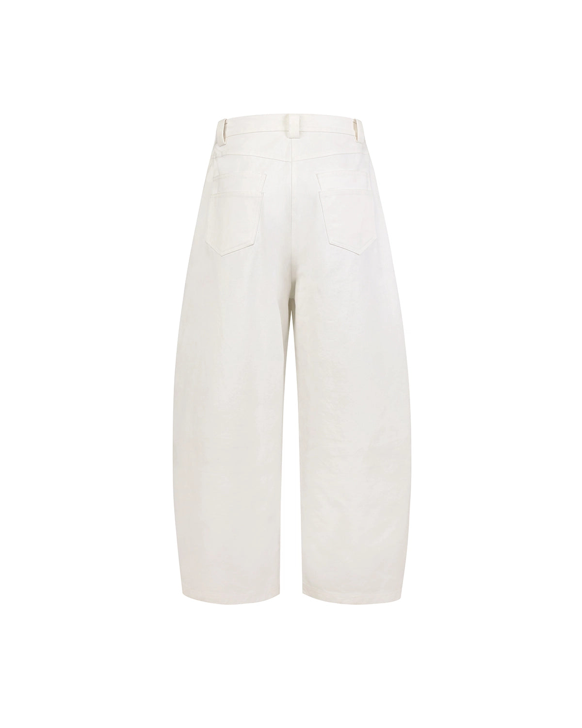 ZHABUXIAO Twill Cotton Double Pocket Cargo Curved Wide Jeans White