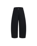 ZHABUXIAO Selvedge Red Line Double Pocket Curved Wide Jeans Black