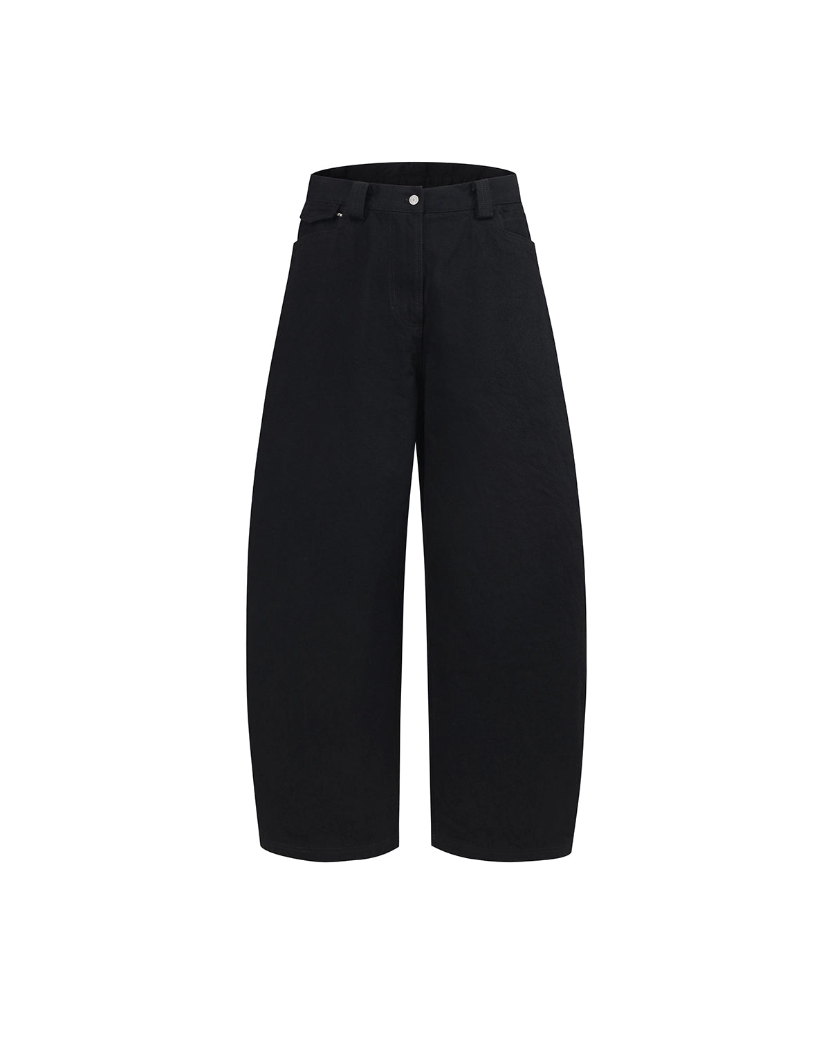 ZHABUXIAO Selvedge Red Line Double Pocket Curved Wide Jeans Black