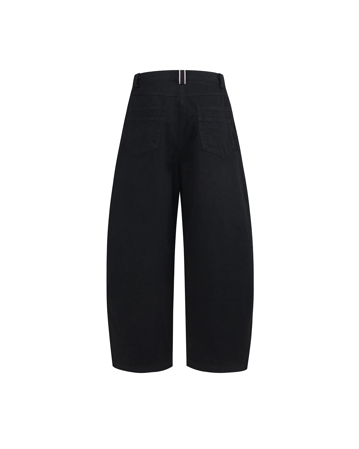 ZHABUXIAO Selvedge Red Line Double Pocket Curved Wide Jeans Black