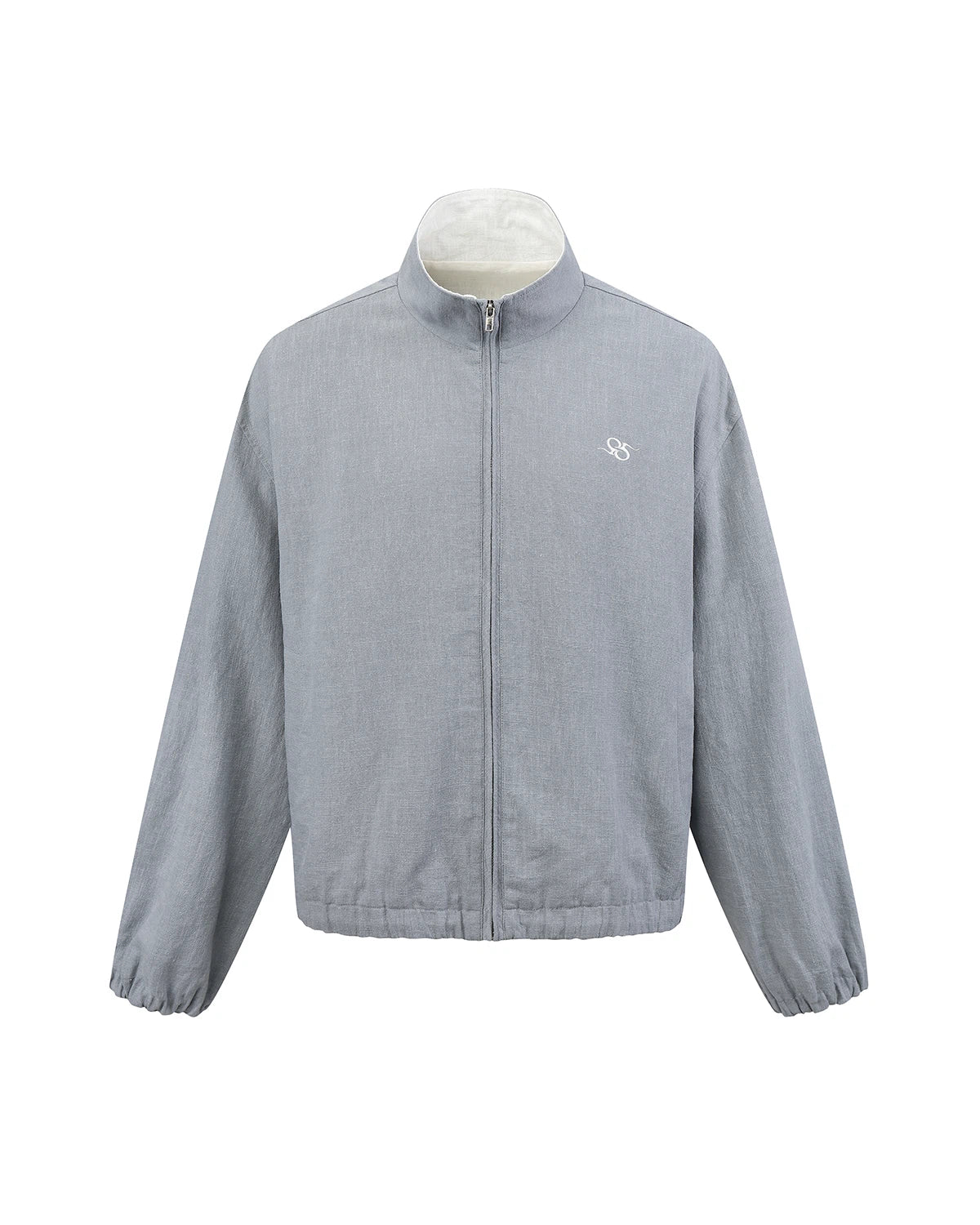 ZHABUXIAO Ramie Tencel Drawstring Adjust Casual Jacket Light Blue