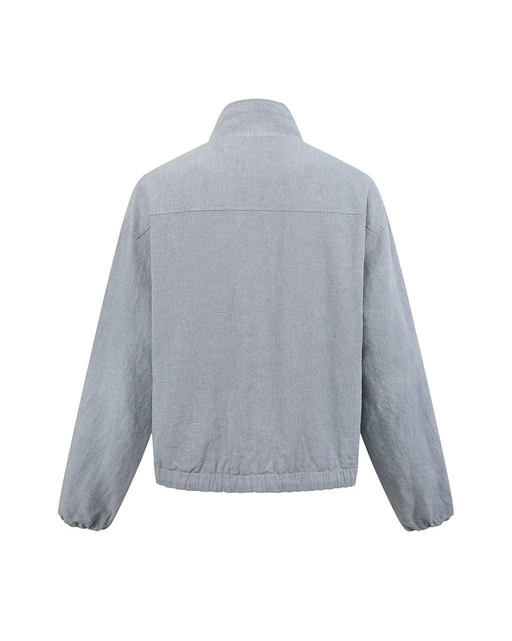 ZHABUXIAO Ramie Tencel Drawstring Adjust Casual Jacket Light Blue