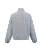 ZHABUXIAO Ramie Tencel Drawstring Adjust Casual Jacket Light Blue
