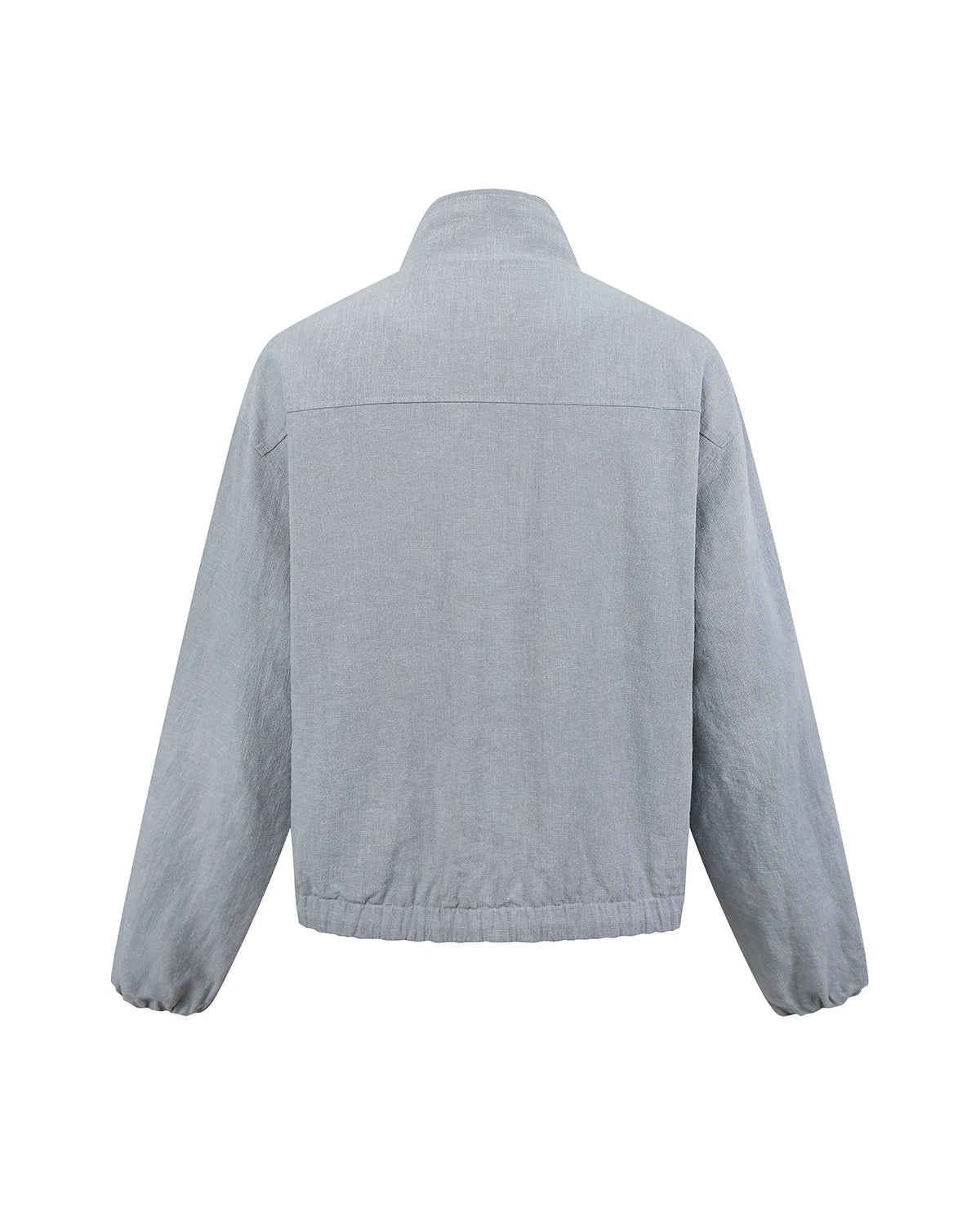 ZHABUXIAO Ramie Tencel Drawstring Adjust Casual Jacket Light Blue