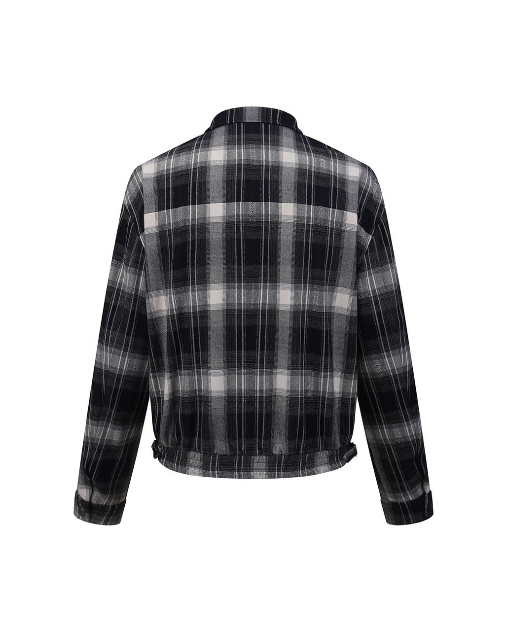 ZHABUXIAO American Retro Brushed Plaid Lapel Shirt Jacket Blue & Brown