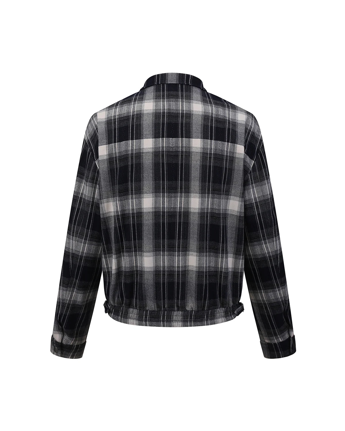 ZHABUXIAO American Retro Brushed Plaid Lapel Shirt Jacket Blue & Brown