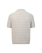 ZHABUXIAO Lyocell Hemp Breathable Textured Knit Cardigan Shirt Apricot