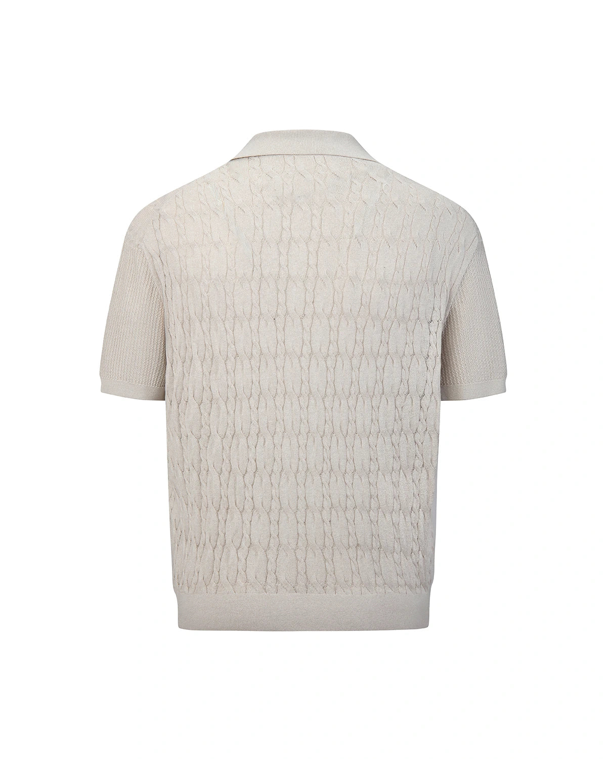 ZHABUXIAO Lyocell Hemp Breathable Textured Knit Cardigan Shirt Apricot