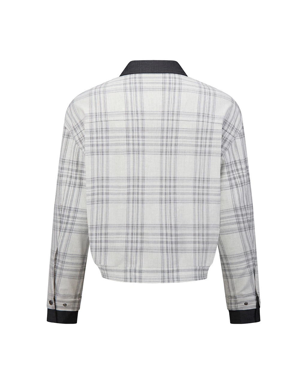 ZHABUXIAO 2-in-1 Plaid Lightweight Contrast Casual Jacket Blue Plaid