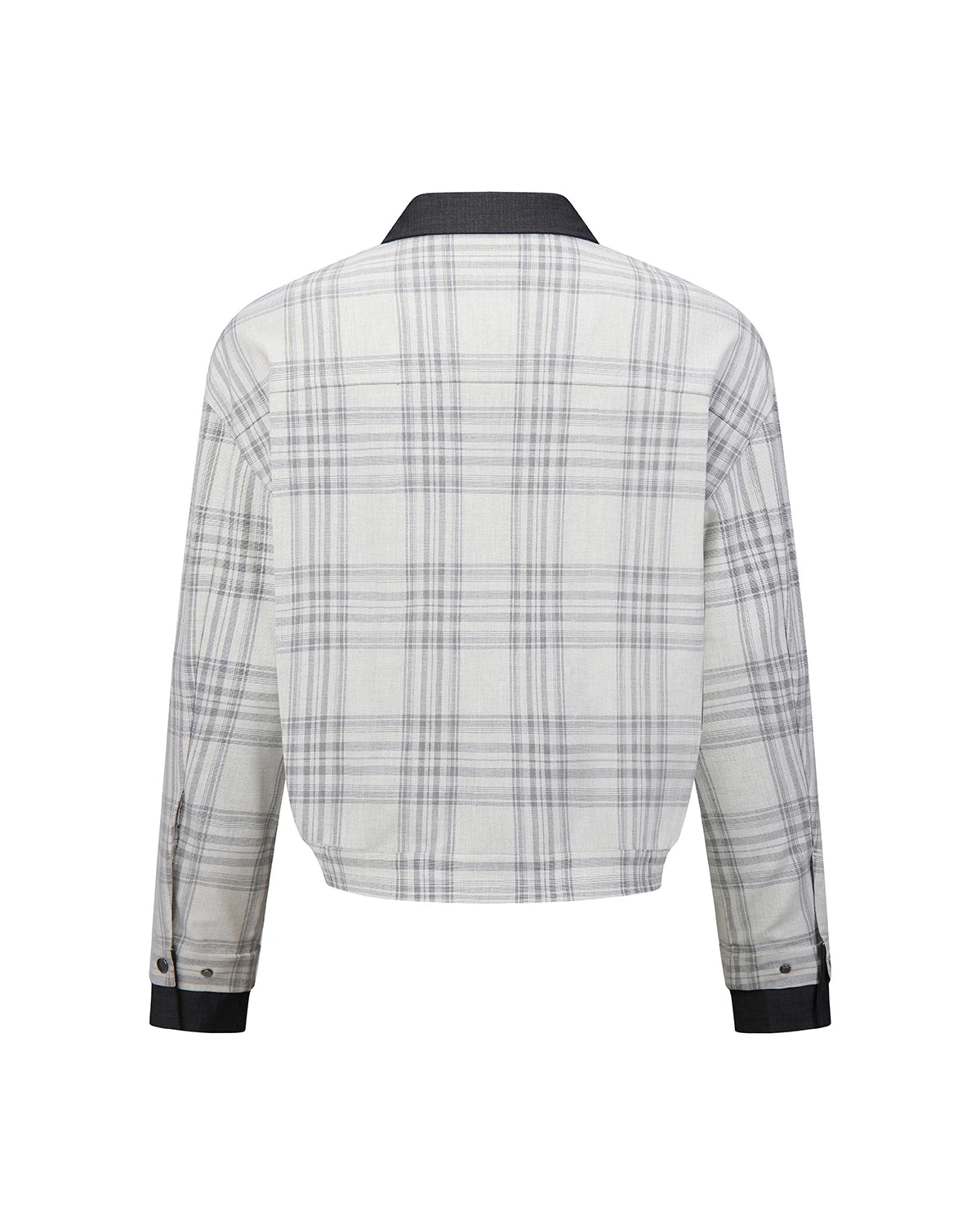 ZHABUXIAO 2-in-1 Plaid Lightweight Contrast Casual Jacket Blue Plaid