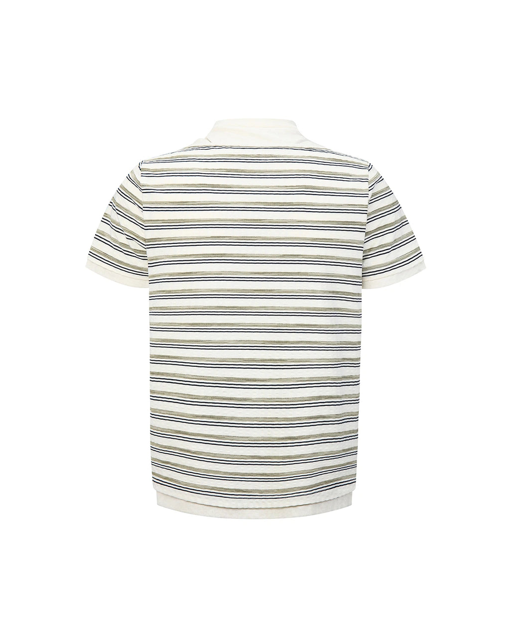 ZHABUXIAO Deconstructed Striped Lyocell Linen Knit T-Shirt Light Green