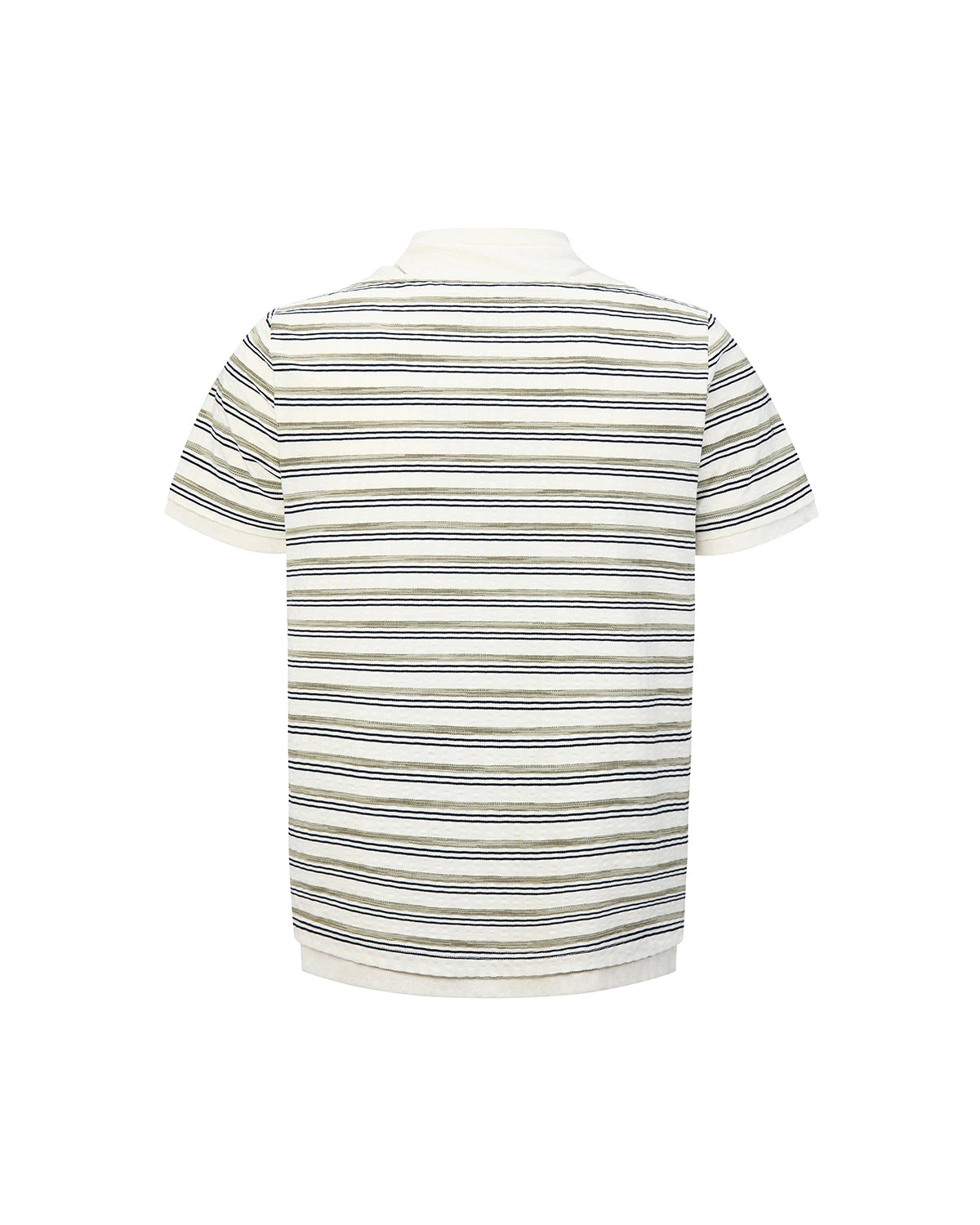 ZHABUXIAO Deconstructed Striped Lyocell Linen Knit T-Shirt Light Green
