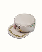 ZHABUXIAO Vintage Equestrian Double Horse Rhinestone Flat Cap Apricot