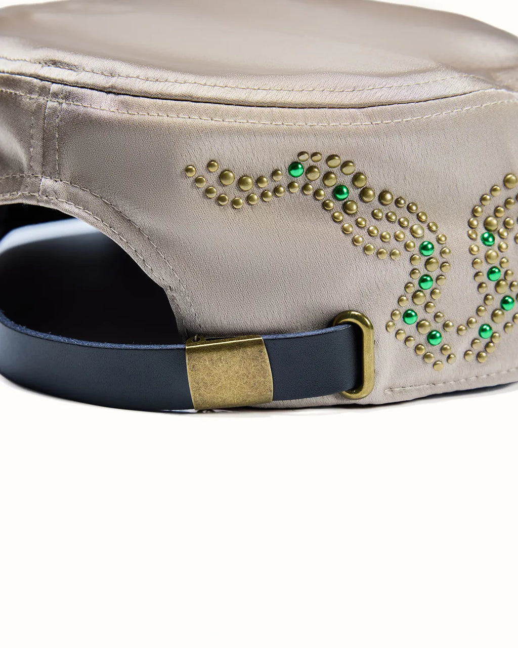 ZHABUXIAO Vintage Equestrian Double Horse Rhinestone Flat Cap Apricot