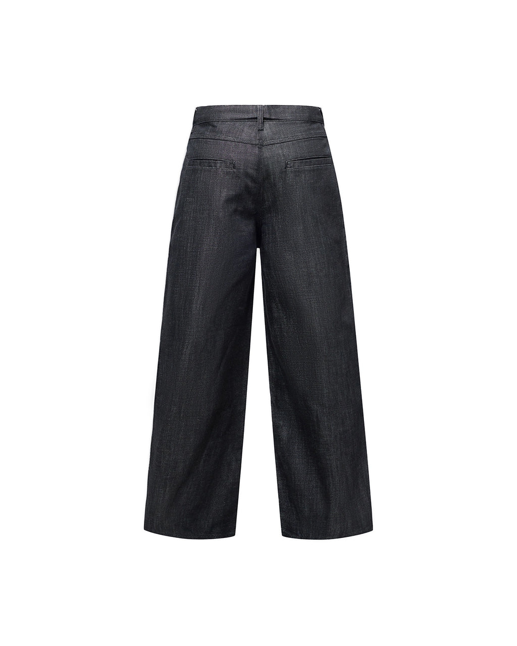 ZHABUXIAO Pleated Wool Blend Straight Leg Raw Denim Jeans YKK Blue