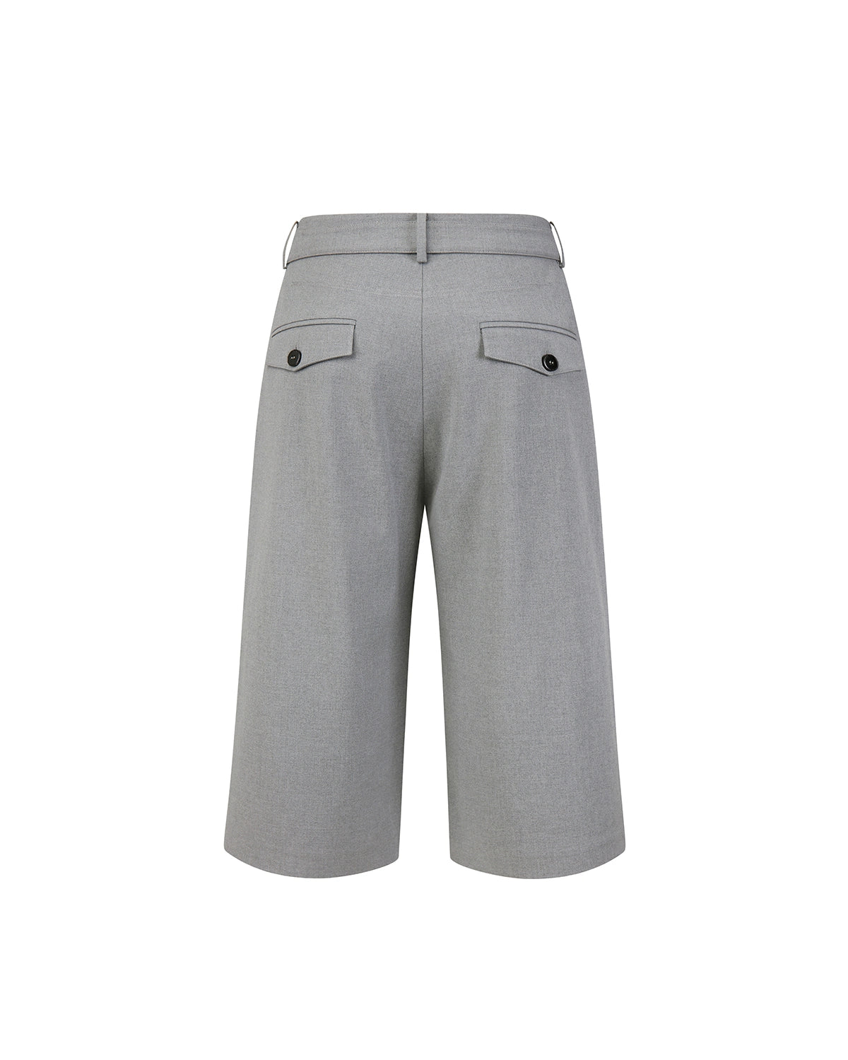 ZHABUXIAO Wool Blend Capri Straight Belted Tailored Dress Pants Gray & Khaki