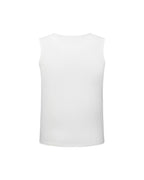 ZHABUXIAO Embroidered Ribbed Elastic Slim Henley Tank Top Black & White