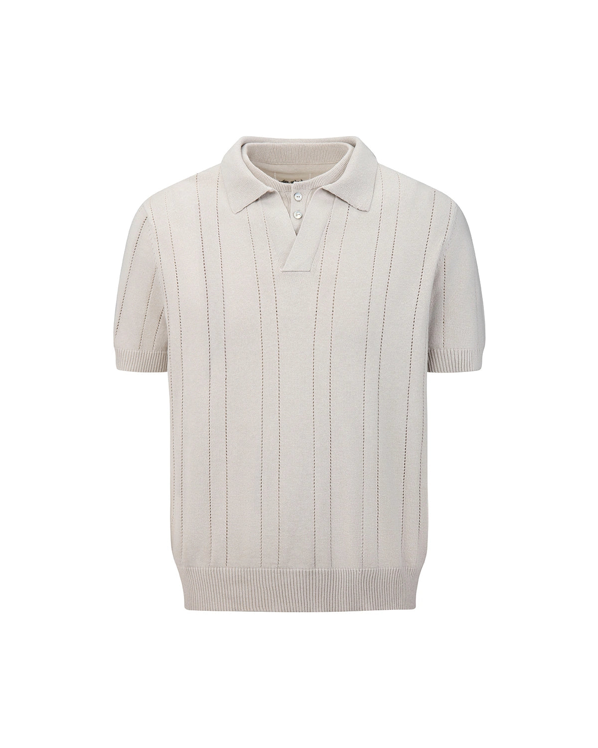 ZHABUXIAO 2-in-1 Striped Mesh Hemp Cotton Breathable Polo Shirt Black & Gray White