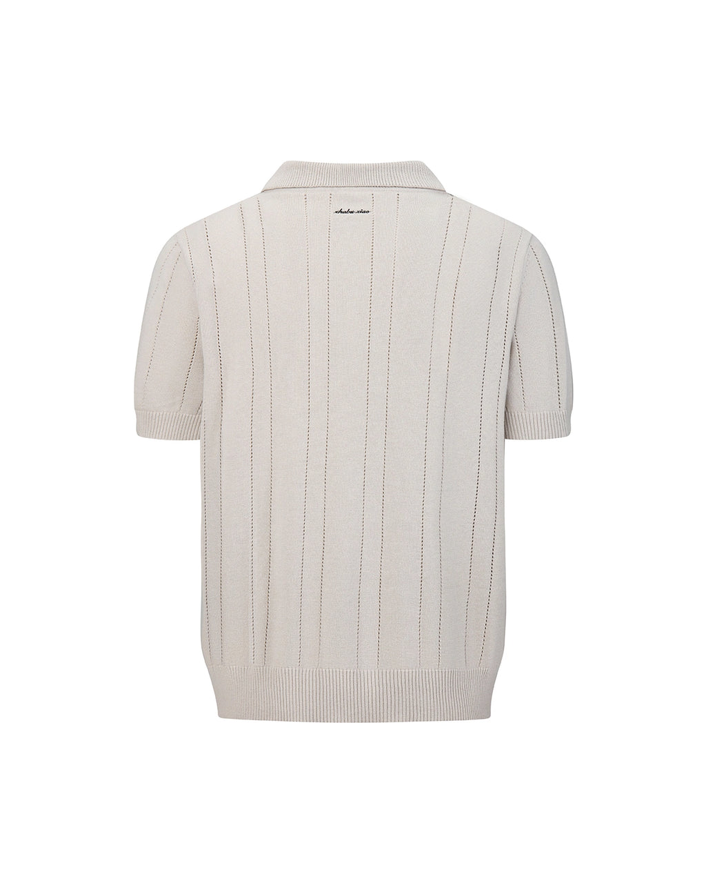 ZHABUXIAO 2-in-1 Striped Mesh Hemp Cotton Breathable Polo Shirt Black & Gray White