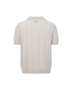 ZHABUXIAO 2-in-1 Striped Mesh Hemp Cotton Breathable Polo Shirt Black & Gray White