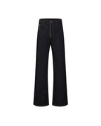 ZHABUXIAO Selvedge Straight Leg Retro Denim Jeans YKK Zipper Black
