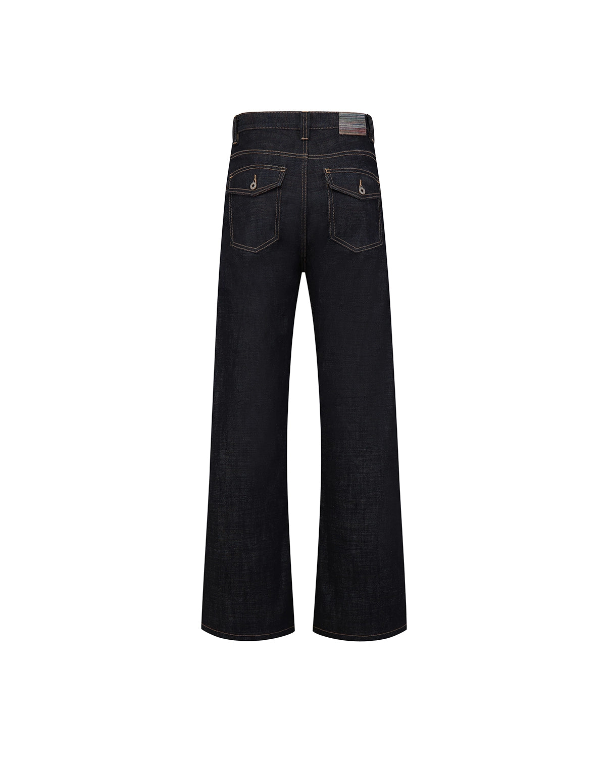 ZHABUXIAO Selvedge Straight Leg Retro Denim Jeans YKK Zipper Black